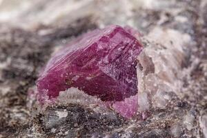 macro mineral stone ruby on a white background photo