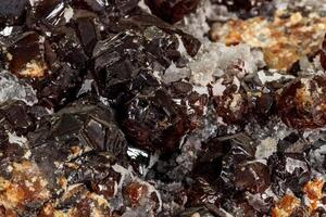 Macro stone mineral Sphalerite on a white background photo