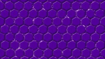 abstract hi-tech hexagonal shapes with glowing metal mesh futuristic background, purple hex shapes hi-tech background video