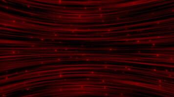 Simple red color 2d horizontal lines with glowing glitter particles looped background video