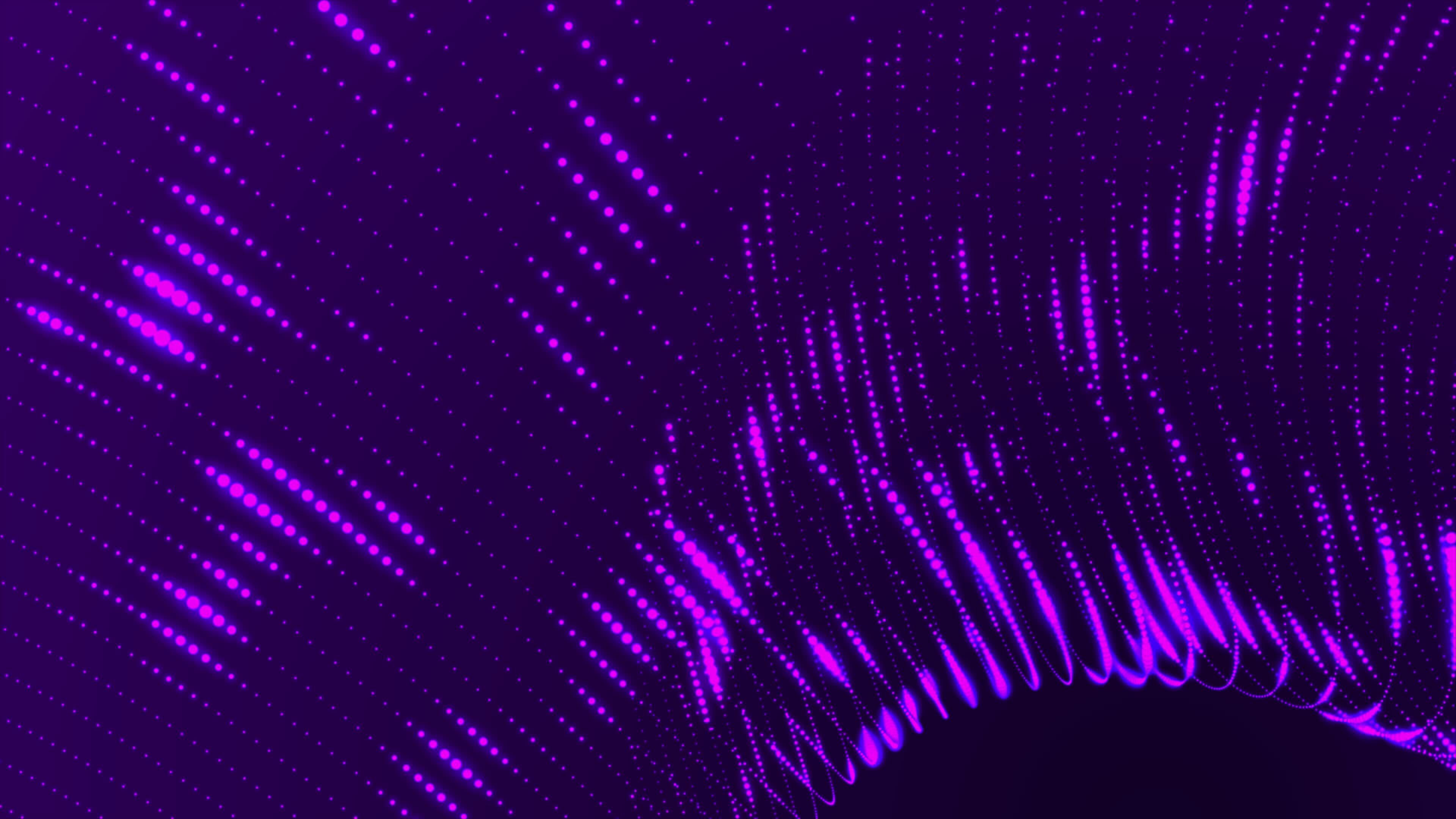 Hi-tech purple color glowing digital particles background, cyber ...