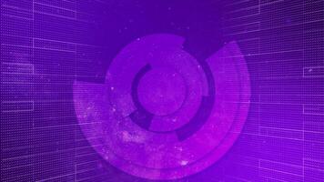 Abstract 3d technology futuristic concept background. Rotating 3d circle concept purple color background video