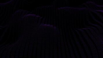 purple color particles wave Cyber technology background . Abstract seamless animation of glowing dots digital luxurious wave pattern flows background video