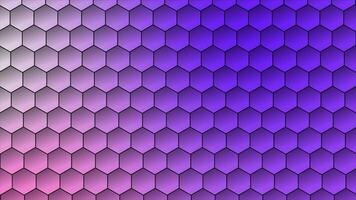 Futuristic colorful surface hexagons tiles. Trendy simple and minimal geometrical loop able hexagon shapes background video