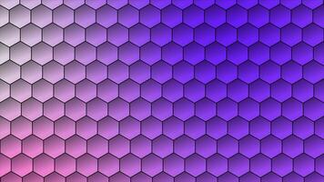 Futuristic colorful surface hexagons tiles. Trendy simple and minimal geometrical loop able hexagon shapes background video