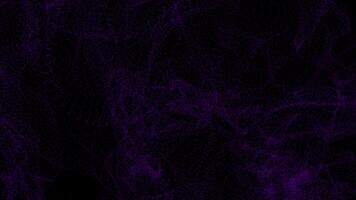 Abstract noisy and grainy dust particles background, purple moving particles dark background video