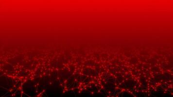 red color 3d lines and dots mesh futuristic loop able plexus background video