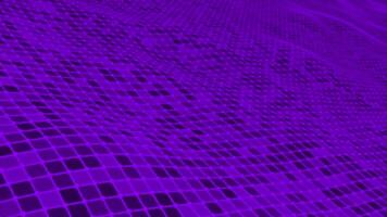 Abstract digital purple color wave with lines and dots wave background, digital big data wave technology background video
