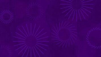 Abstract pattern purple color exploding lines geometrical background, circular dots abstract background video