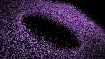 Small digital particles moving in cyber space , hi-tech purple particles technology background video