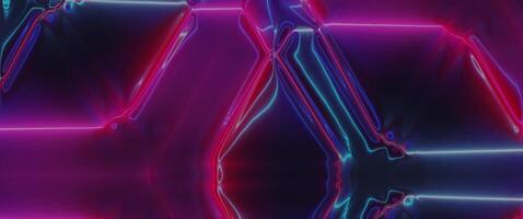 abstract neon lichten in een donker kamer video