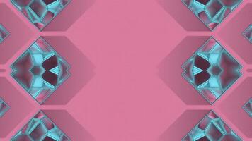 a pink and blue background with geometric shapes video