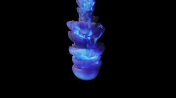 Blau glühend Magie Rauch fallen Nieder und Verbreitung auf das Boden - - 4k Profi res video