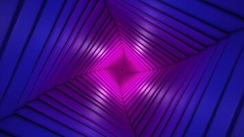 abstrait bleu en spirale tunnel avec embrasé rose lumière Aller en haut et vers le bas - 4k video