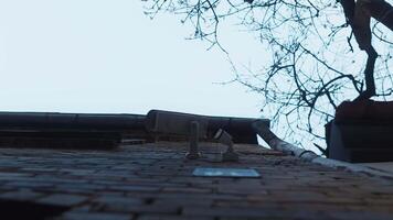 Guardian of the Past. Security Camera Watching Over Ancient Building video