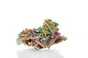 macro mineral stone bismuth on a white background photo