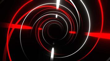 Red and White Moving Fronted Neon Lines Background VJ Loop video