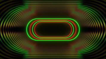 Green and Red Neon Oval Tunnel Background VJ Loop video