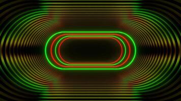 Green and Red Neon Oval Tunnel Background VJ Loop video