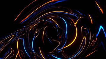Blue and Orange Tunnel of Colored Neons Background VJ Loop video