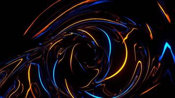 Blue and Orange Tunnel of Colored Neons Background VJ Loop video