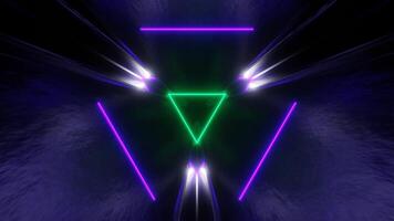 Purple and Turquoise Sci-Fi Glossy Triangle Tunnel Background VJ Loop video