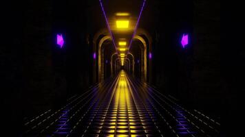 Yellow and Purple Dungeon Tunnel Background VJ Loop video