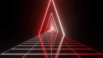 White and Red Sci-Fi Neon Glowing Cyberpunk Road Background VJ Loop video