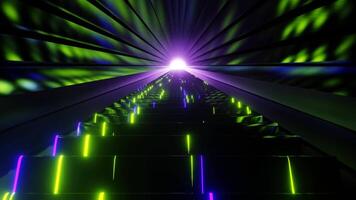 Purple and Lime Neon Glow Stairs Background VJ Loop video