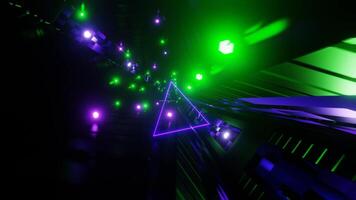 Green and Purple Cyber Mirror Dungeon Background VJ Loop video