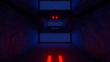 Red and Blue Neon Glow Square Mirror Tunnel Background VJ Loop video