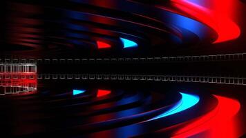 Movement Along The Red and Blue Neon Ring Background VJ Loop video