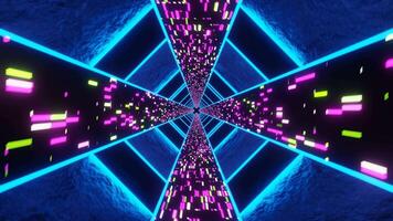 blauw sci-fi neon gloed cyber tunnel achtergrond vj lus video