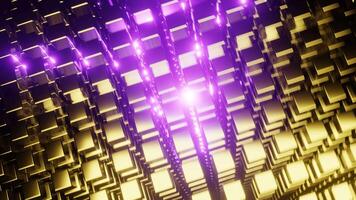 Gold and Purple Abstract Cube Volume Background VJ Loop with Rotation video