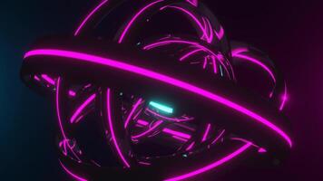 Pink and Cyan Sci-Fi Rings Background Loop Animation video