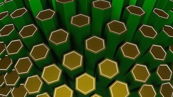 Green and Gold and White Hexagonal Circular Motion Background VJ Loop video