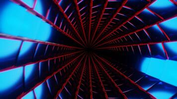 Blue and Red Glowing Cybernetic Tunnel Background VJ Loop video