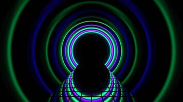 Turquoise and Purple Futuristic Cylindrical Tunnel Background VJ Loop video