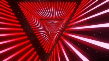 Red and White Neon Glowing Sci-Fi Triangular Dimension Background VJ Loop video