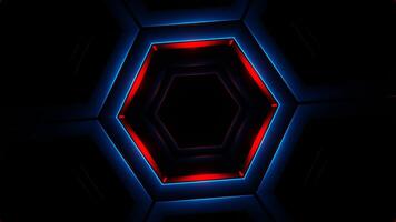 Blue and Red In to Hexagon Background VJ Loop video