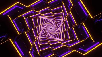 Gelb und lila Neon- glühend Spiral- Schach Art Hintergrund vj Schleife video