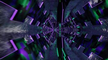 violet et turquoise hexagonal laser tunnel Contexte vj boucle video