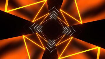 Orange and White Neon Light Moving Tunnel Background VJ Loop video