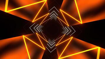 Orange and White Neon Light Moving Tunnel Background VJ Loop video