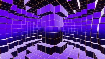 Purple and Yellow Floating Square Cirular Motion Background VJ Loop video