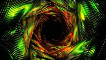 Green and Red Hexagonal Interference Spiral Tunnel Background VJ Loop video