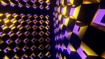 Purple and Gold Locked Up in Cubic Background VJ Loop video