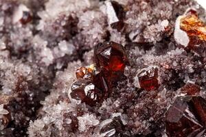 Macro stone mineral quartz Sphalerite on a white background photo