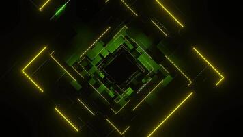 Green and Yellow Abstract Squares Dimension Background VJ Loop video