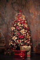 Christmas Tree with Gifts,Christmas concept. photo